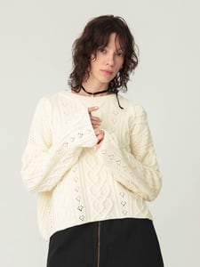 ハート ケーブル ニット プルオーバー 詳細画像 ivory 1